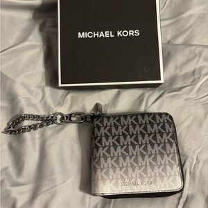 Michael Kors Black Ombré zipper Monogram Wallet